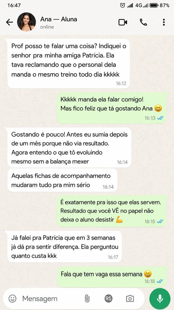 Conversa no WhatsApp com Ana — aluna